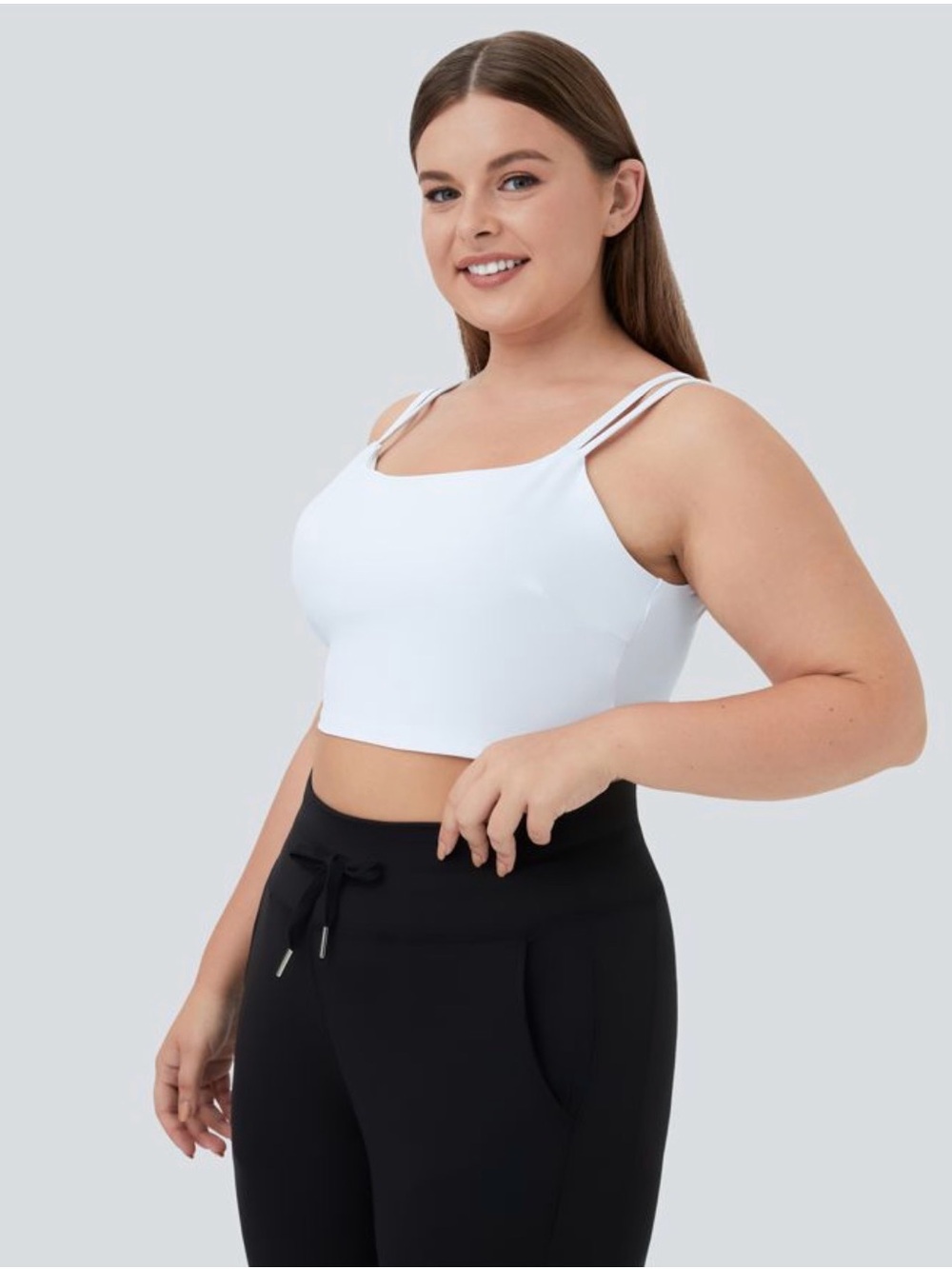 Halara Double Straps Workout Cropped Tank Top